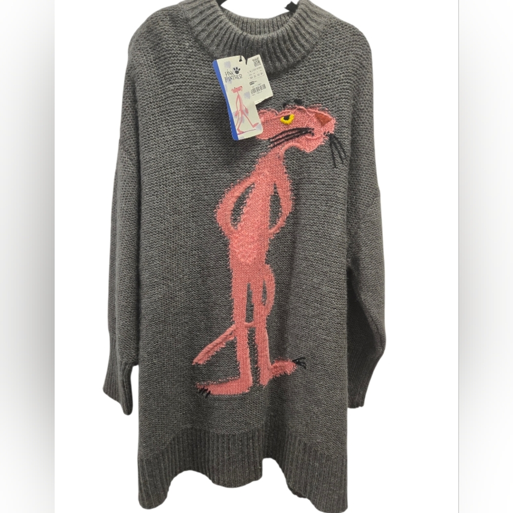NWT ZARA OVERSIZED ©PINK PANTHER SWEATER SZ‎ XS/S